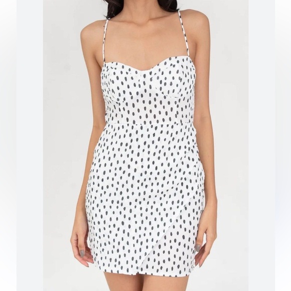 Zara Mini Dress, White with Black dots small - Picture 7 of 7
